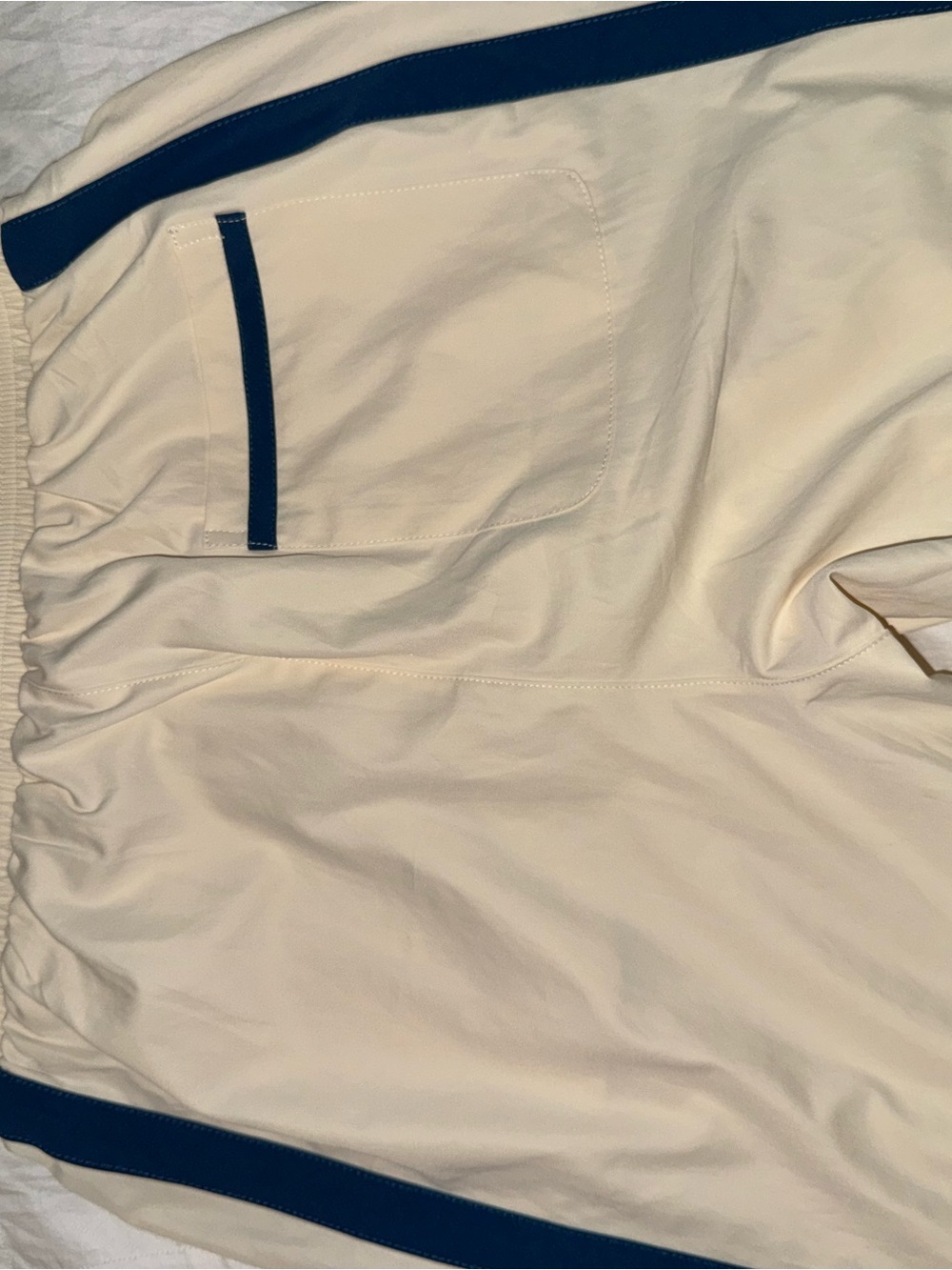Cream Track Pants with Blue Stripes - Picture 6 of 10